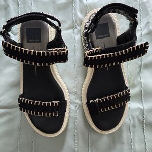 Dolce Vita Black and White Platform Sandals for Women